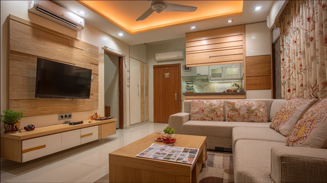 Warm orange illuminated drop ceiling panel