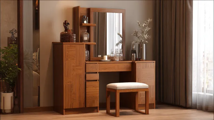 dressing table cabinets with mirrored doors for storage and style, perfect for modern bedroom interiors