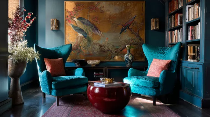 Eclectic interior design with bold decor