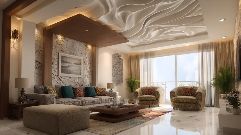 elaborate cement pop design with intricate ceiling patterns for interiors