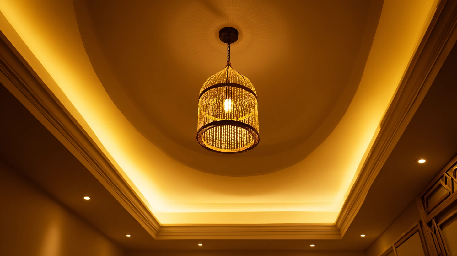 Gypsum false ceiling with beautifully integrated warm elegant lighting