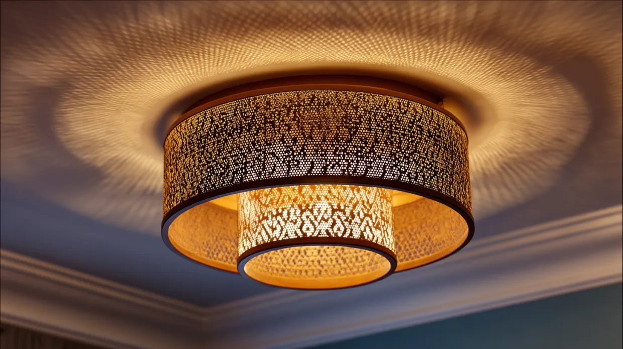 LED ceiling lights focused like spotlights creating bright, targeted illumination