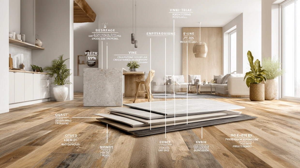 Vinyl flooring cost factors infographic