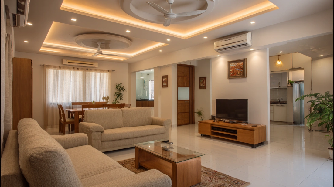 Dual circular island false ceiling design