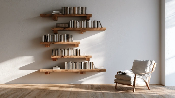 Floating bookshelf design