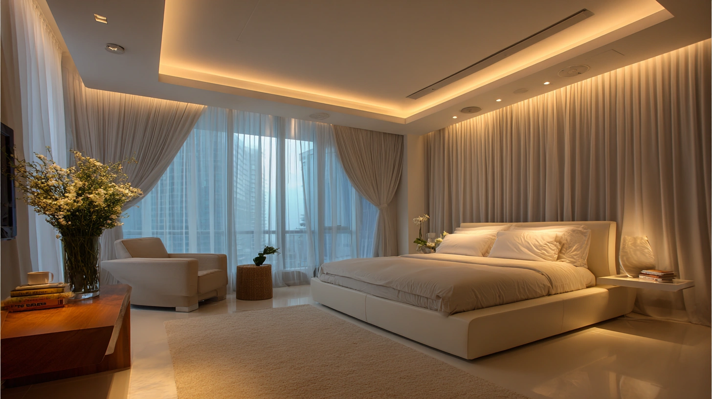 Floating ceiling effect with gap cove lighting strip