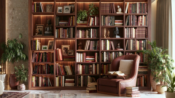 Floor-to-ceiling bookshelf