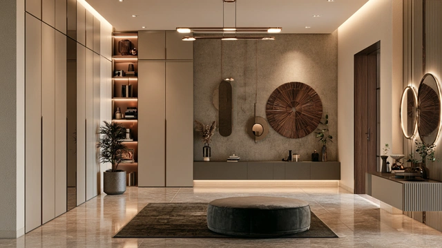 Floor-to-ceiling foyer storage