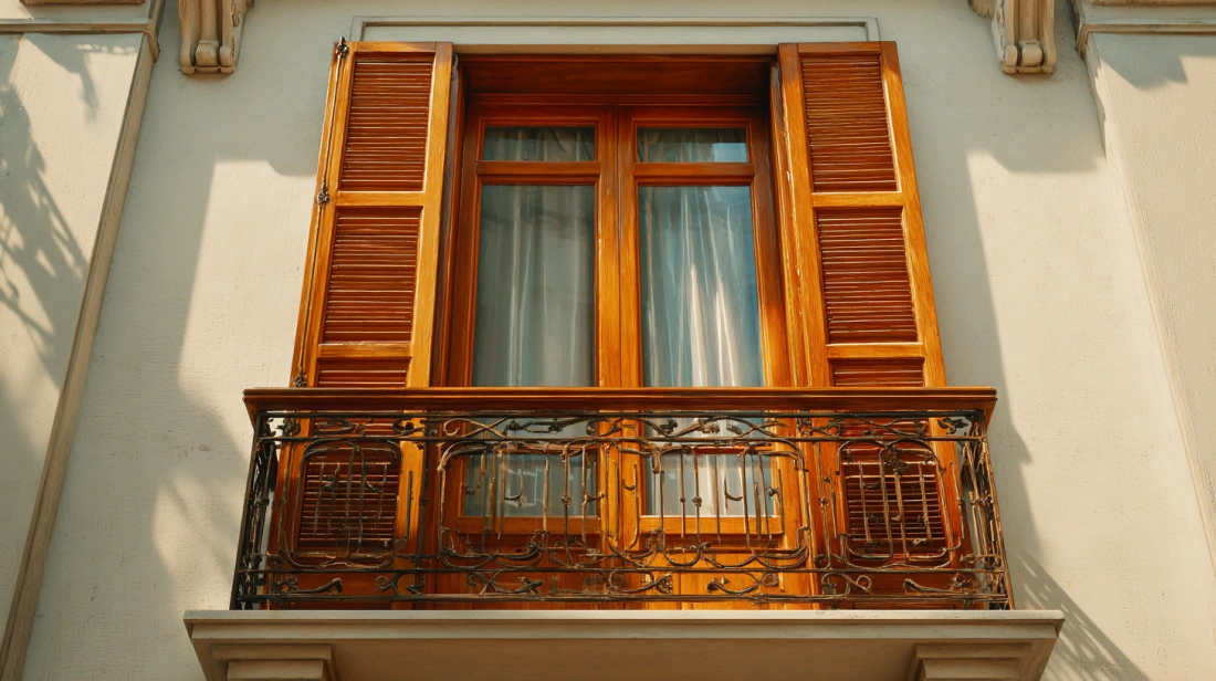 Tall floor-to-ceiling French windows for luxury balconies