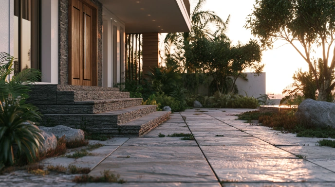 Front steps tile design