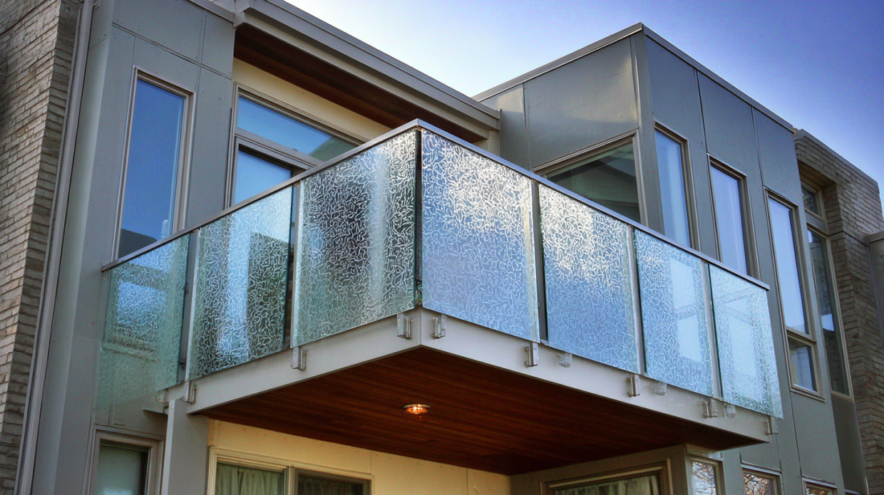 Frosted Glass Balconies Design for the Balcony Railing Glass Design