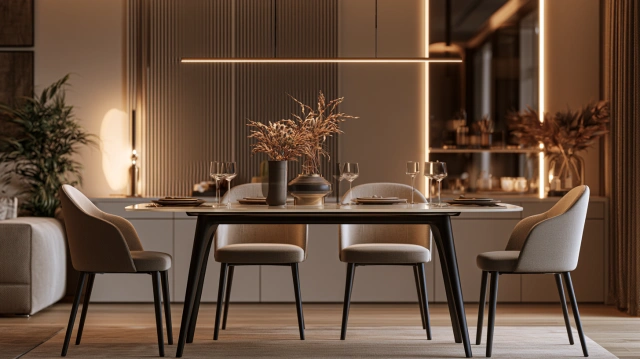 Frosted glass dining table