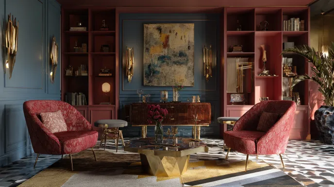 Eclectic interior design furniture selection
