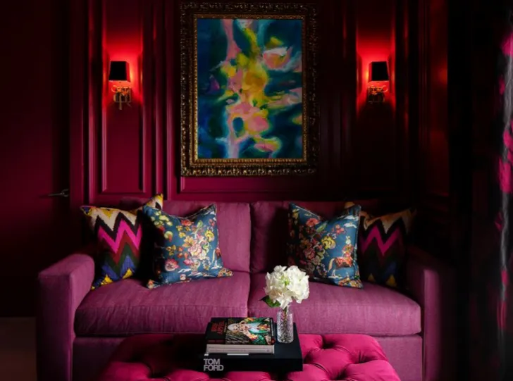 Fuschia living room light