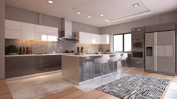 Generic modular kitchen interior design view