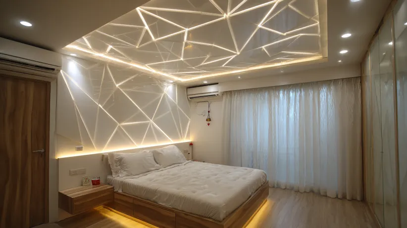 geometric pattern pop ceiling design for modern and stylish interiors