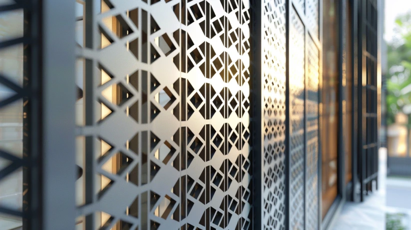geometric pattern featured in a sleek window grill design