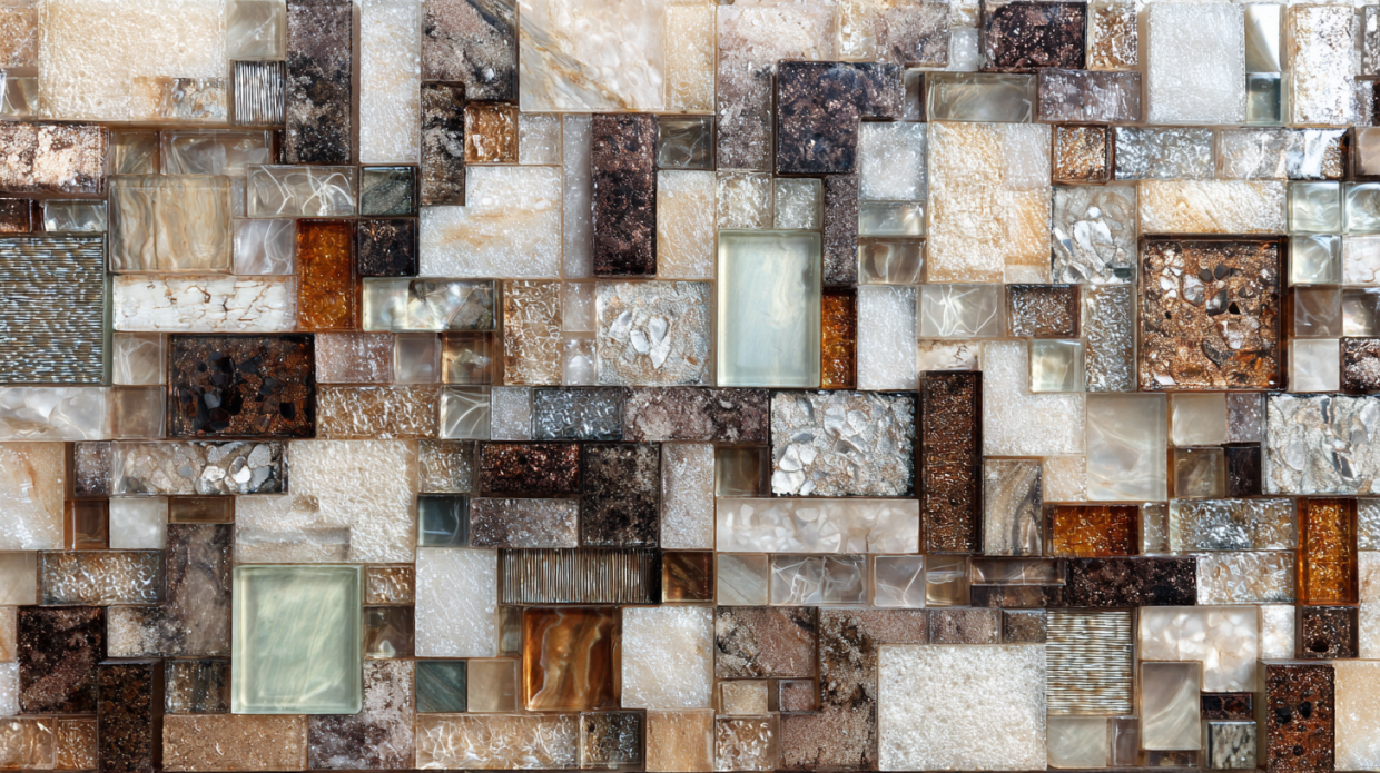 Glass Mosaic Tiles 3D Tiles for the Kitchen