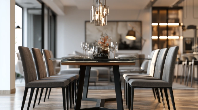 Glass-top dining room