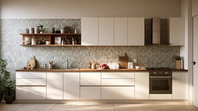 Grey kitchen wall tiles