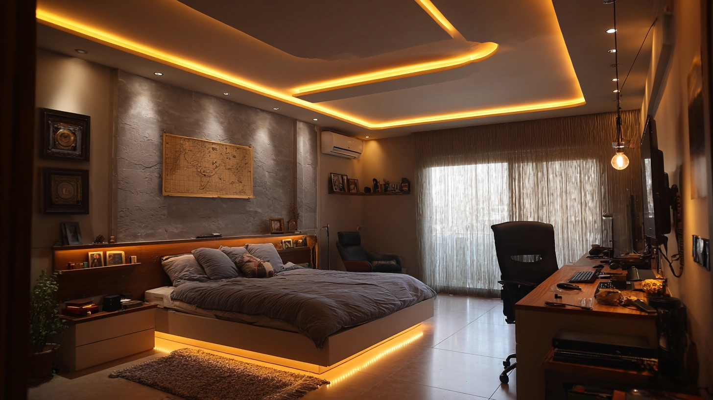 Diagram illustrating optimal light placement for gypsum boards