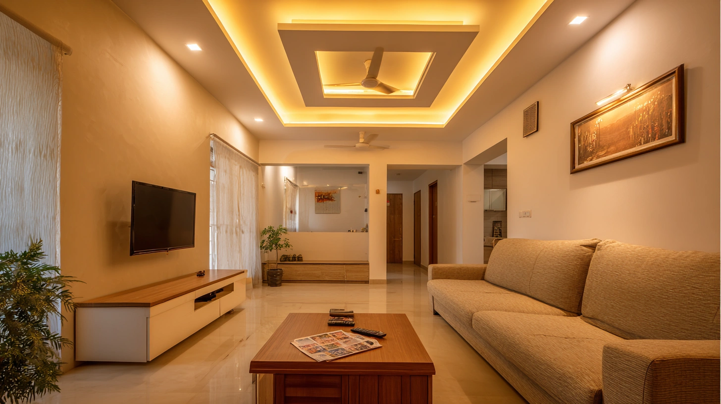 Circular recessed gypsum ceiling design