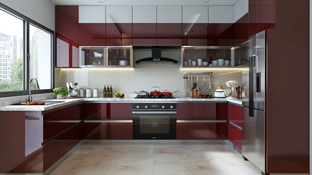 Stylish HDHMR modular kitchen with moisture resistance
