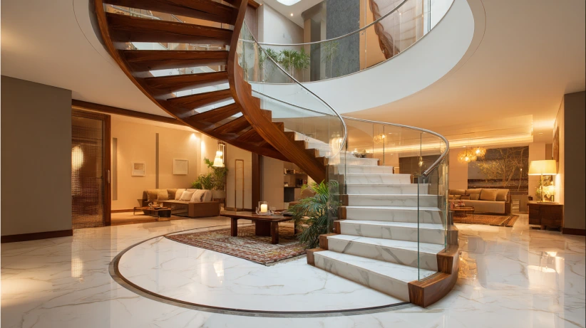 floating effect featured in modern round staircase design