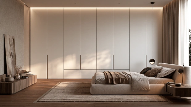 Traditional hinged door white wardrobe for bedrooms.
