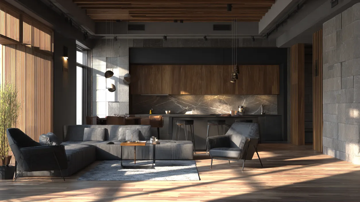 Modern home styled in generic interior design