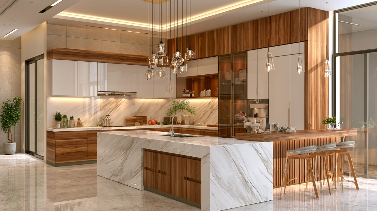 Modern kitchen countertop design for stylish Indian homes