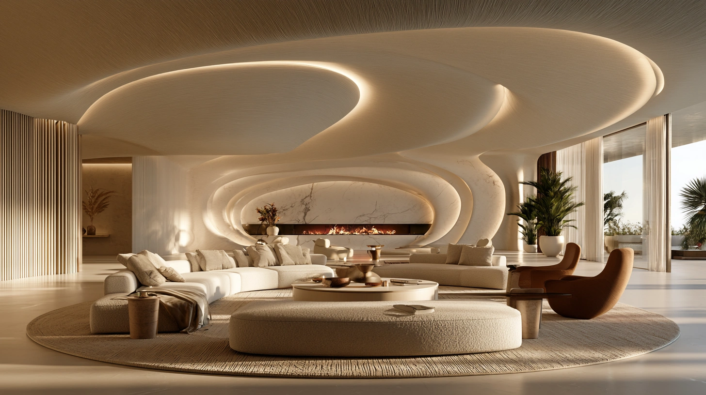 Illuminated fibre ceiling