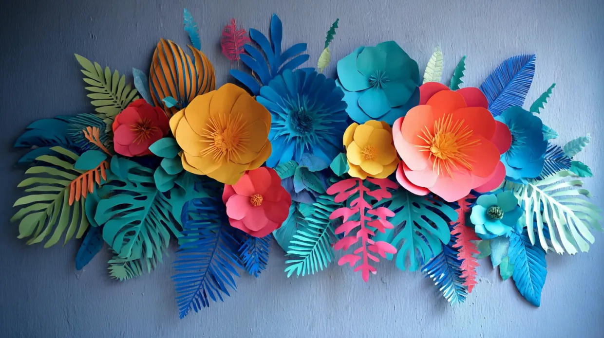 immersive 3d wall hanging craft with layered textures and vibrant colors