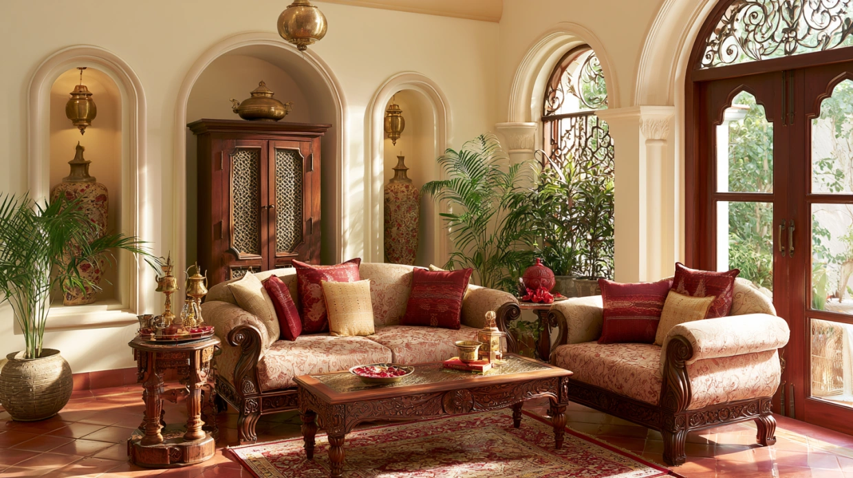Indian Mediterranean fusion living room