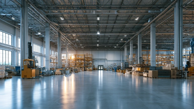 Industrial IPS flooring in a warehouse
