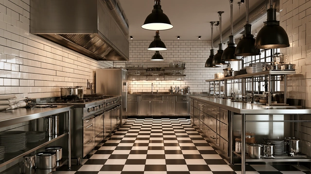 Industrial kitchen tiles
