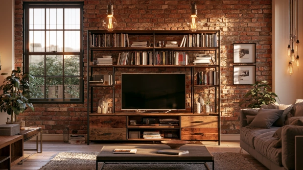Industrial TV unit with metal frame