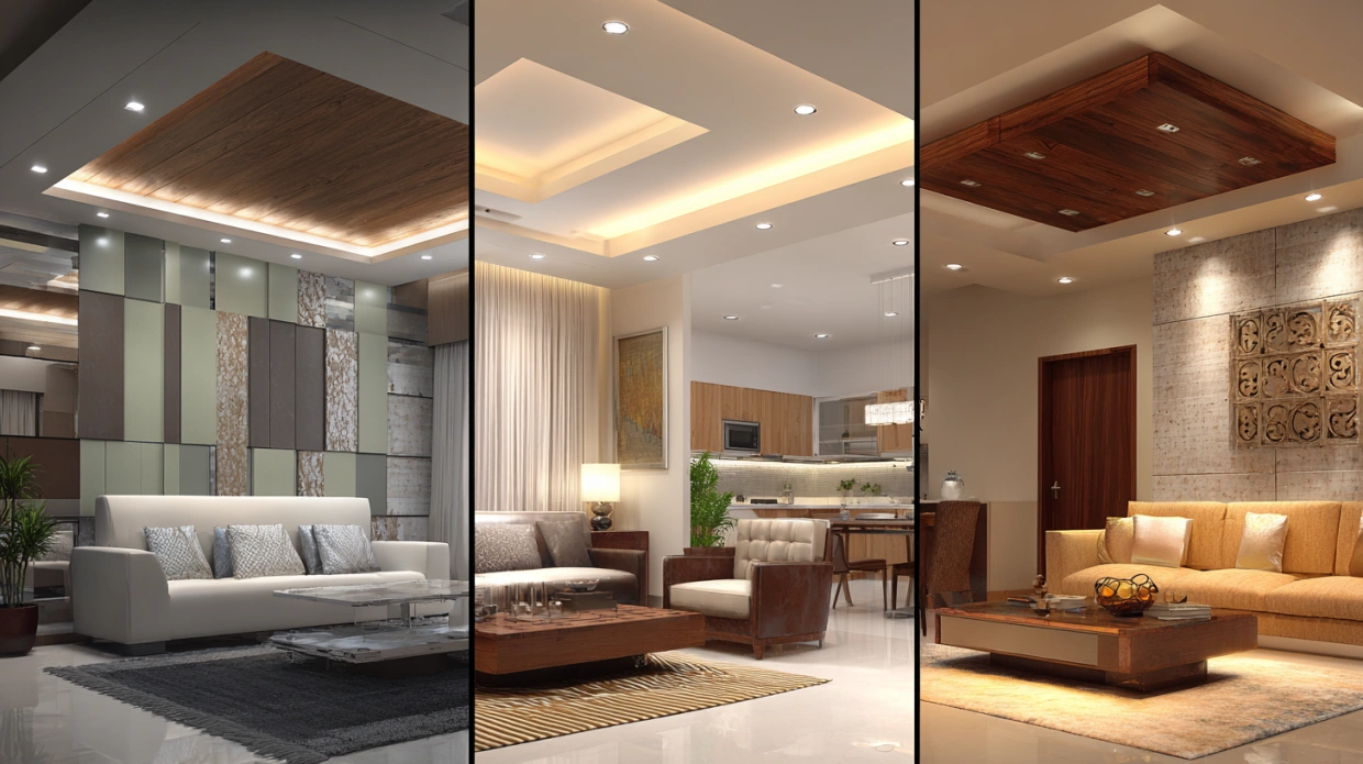 3 BHK interior budget comparison basic to luxury