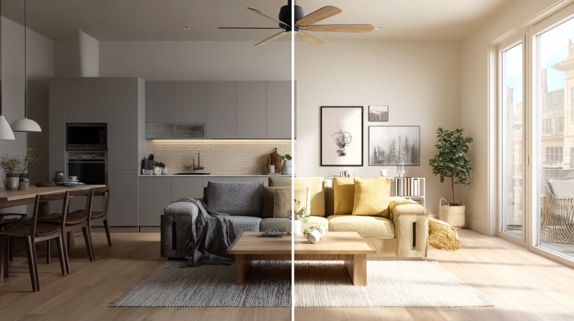 Comparison view of Indian home interior design packages