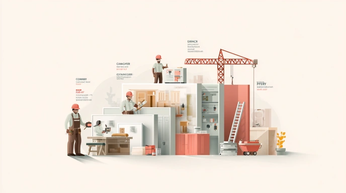 Interior labour rate Infographic showing interior labour rates in India with carpenter electrician plumber mason and painter daily wage breakdowninfographic India