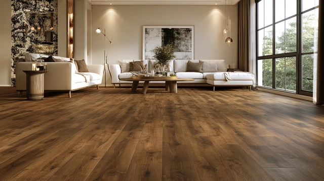 Refined Brass embossed laminate flooring