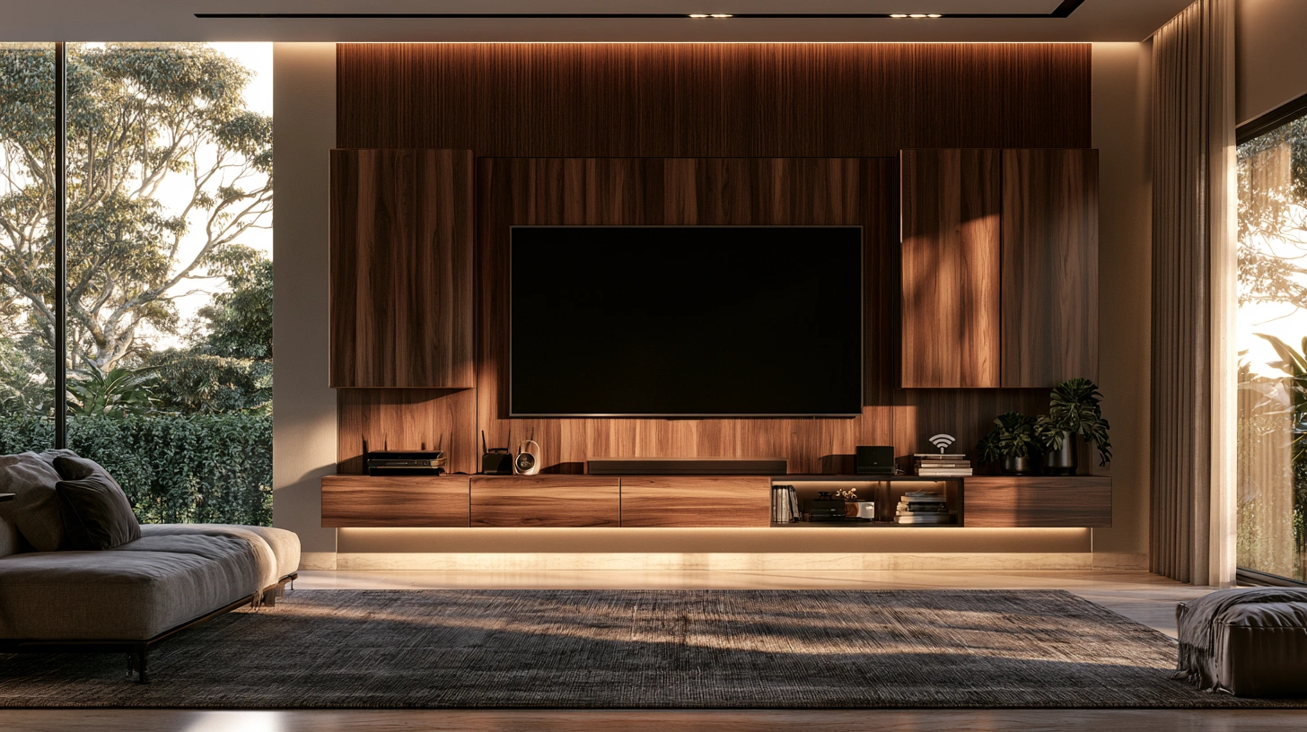Modern TV unit furniture in a stylish living room