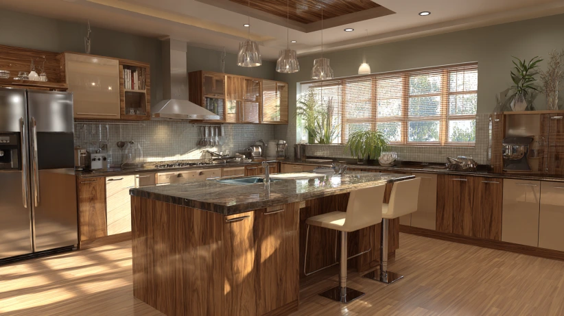sink unit integrated into a modern island kitchen design
