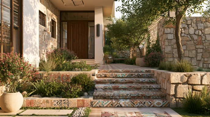 Kajaria-style stair tiles