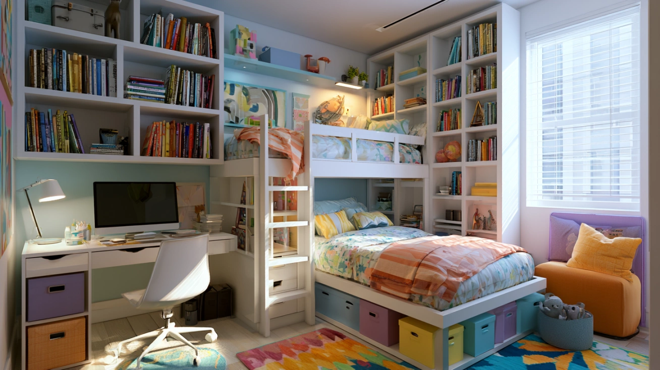 Kids bedroom with bunk bed