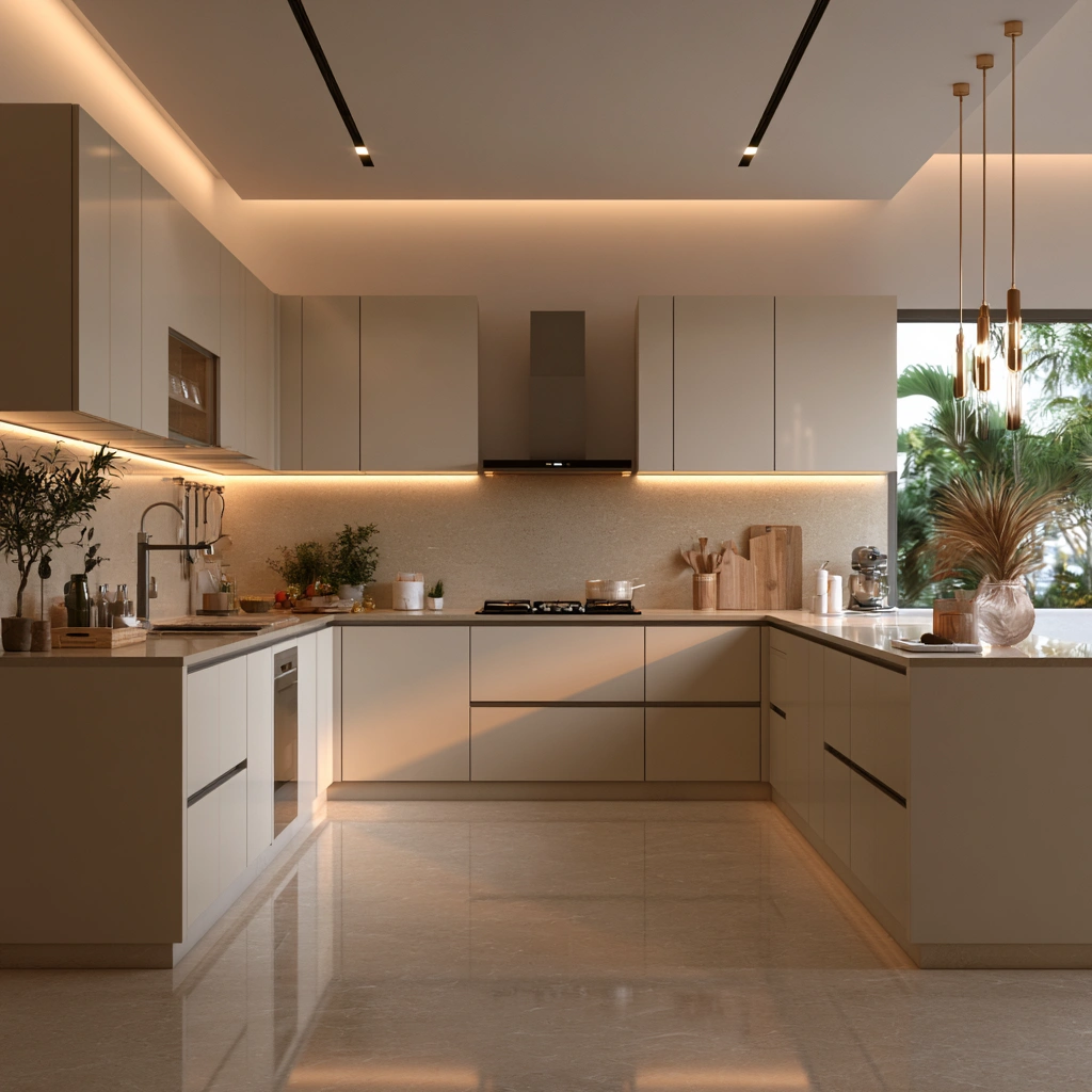 Modern kitchen cupboard with Sunmica finish