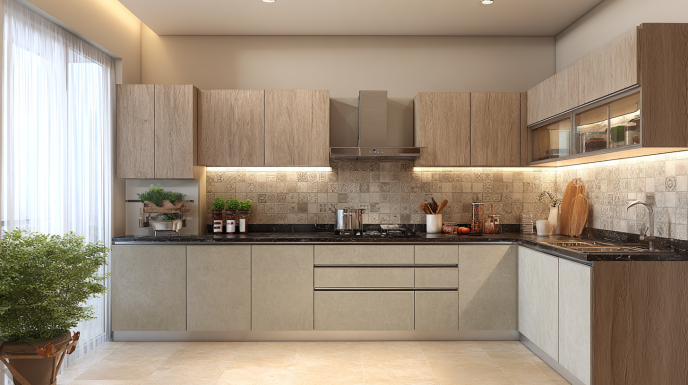 Modular kitchen design for 2 BHK flats