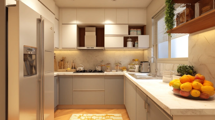 Affordable L-shaped modular kitchen designs combining style, functionality, and smart space use.