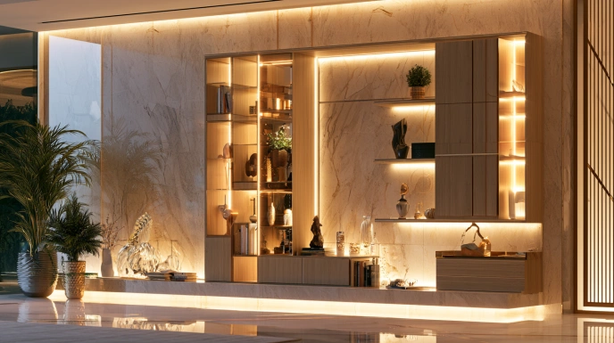 LED showcase design for hall