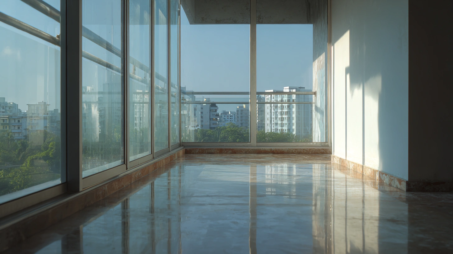Expansive floor-to-ceiling glass windows for modern balconies